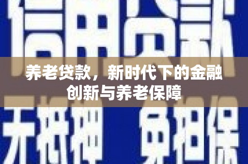 盐源养老贷款，新时代下的金融创新与养老保障