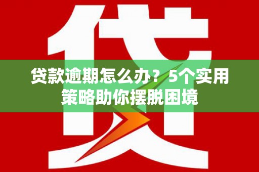 盐源贷款逾期怎么办？5个实用策略助你摆脱困境
