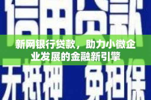 盐源新网银行贷款，助力小微企业发展的金融新引擎