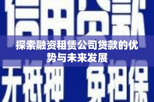 盐源探索融资租赁公司贷款的优势与未来发展