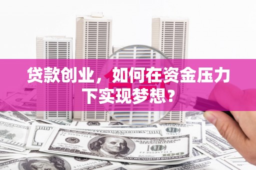 盐源贷款创业，如何在资金压力下实现梦想？