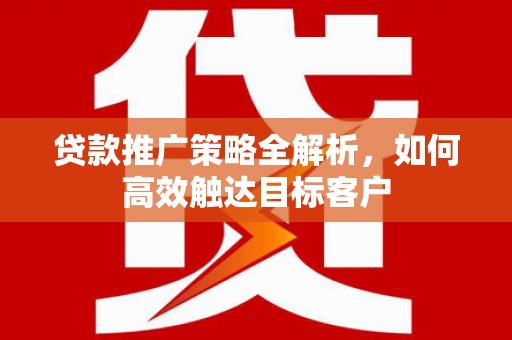 盐源贷款推广策略全解析，如何高效触达目标客户
