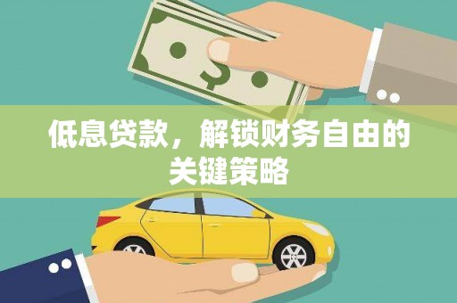 盐源低息贷款，解锁财务自由的关键策略