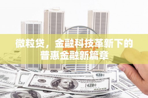 盐源微粒贷，金融科技革新下的普惠金融新篇章