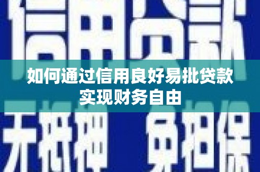 盐源如何通过信用良好易批贷款实现财务自由