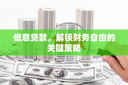 盐源低息贷款，解锁财务自由的关键策略