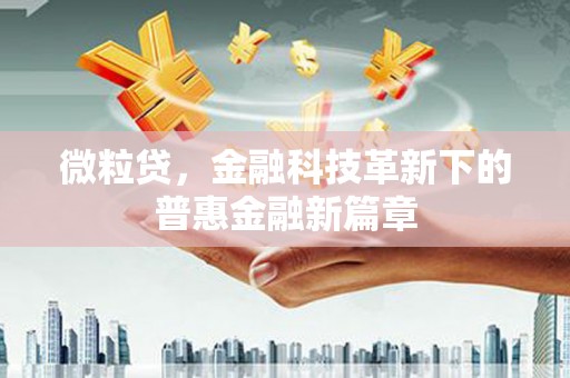 盐源微粒贷，金融科技革新下的普惠金融新篇章